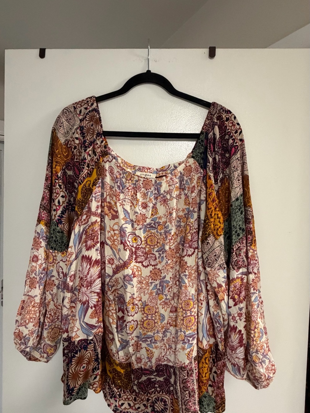 Umgee Multi-Color Boho Floral Tunic Top